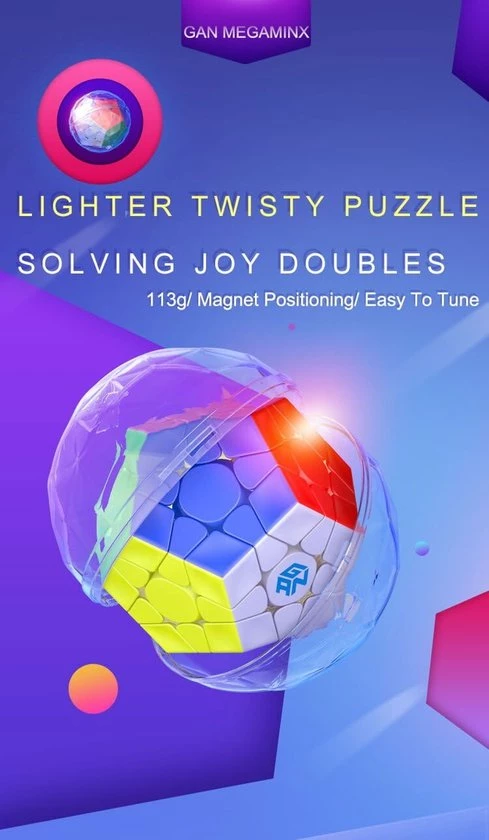 GAN Megaminx M Speed Cube Magnetisch - Stickerless - Draai Kubus Puzzel - Magic Cube 11 GAN Megaminx M Speed Cube Magnetisch - Stickerless - Draai Kubus Puzzel - Magic Cube - Afbeelding 9
