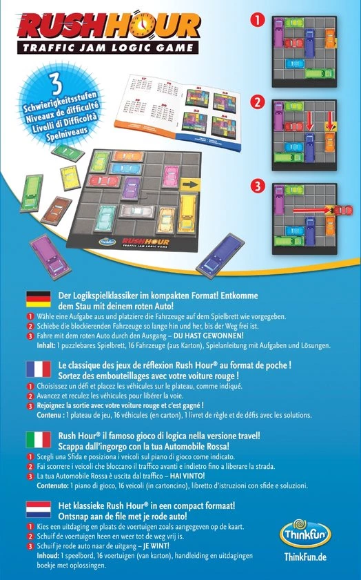 ThinkFun Rush Hour? Uitbreidingsset 1 - Breinbreker 5 ThinkFun Rush Hour? Uitbreidingsset 1 - Breinbreker - Afbeelding 3