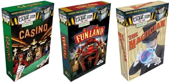 Identity Games Uitbreidingsbundel - 3 Stuks - Escape Room - Funland & Casino & The Magician 3 Identity Games Uitbreidingsbundel - 3 Stuks - Escape Room - Funland & Casino & The Magician