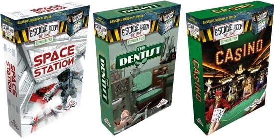 Identity Games Uitbreidingsbundel - 3 Stuks - Escape Room - Space Station & The Dentist & Casino 3 Identity Games Uitbreidingsbundel - 3 Stuks - Escape Room - Space Station & The Dentist & Casino