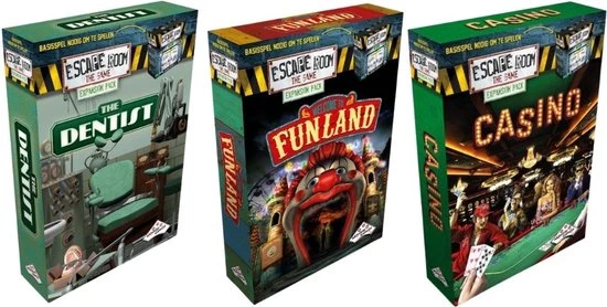 Identity Games Uitbreidingsbundel - 3 Stuks - Escape Room - The Dentist & Funland & Casino 3 Identity Games Uitbreidingsbundel - 3 Stuks - Escape Room - The Dentist & Funland & Casino