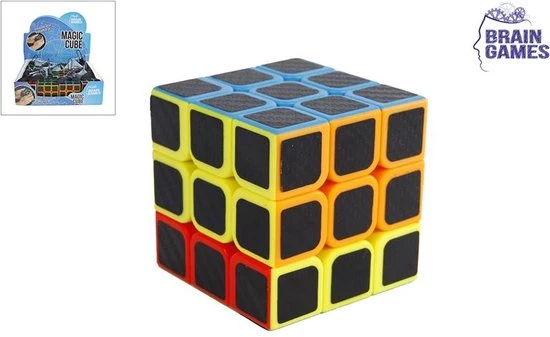 Merkloos Brain Games Magic Cube Zwart 3x3 6cm 3 Merkloos Brain Games Magic Cube Zwart 3x3 6cm