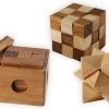 Longfield Set Van 3 IQ Puzzels, Hout, Slangpuzzel, Brain Teaser Star, Brain Teaser Kube 10 X 10 Cm -Bolseeplgoed Verkoopwinkel 550x352 1