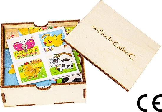 BOOK?NZ? Montessori Houten Breinbrekers W-Puzzel Cube C Laten We De Dieren Leren Kennen 6 BOOK?NZ? Montessori Houten Breinbrekers W-Puzzel Cube C Laten We De Dieren Leren Kennen - Afbeelding 4