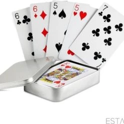 ESTARK? Luxe Speelkaarten In Metal BOX - Plastic Coating - Poker Kaarten - Kaartspel - Spelkaarten - Spel Kaart - 56 Kaarten - Gezelschapsspel - Spelen - Playing Cards - In Blik -Bolseeplgoed Verkoopwinkel 550x468 1