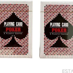 ESTARK Luxe Speelkaarten - 2 Sets - Plastic Coating - Poker Kaarten - Kaartspel - Spelkaarten - Spel Kaart - 2 X 56 - Gezelschapsspel - Spelen - Playing Cards - Cijfer In Alle 4 De Hoeken - 2 STUKS -Bolseeplgoed Verkoopwinkel 550x470 4