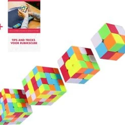 QIYI CUBE QY CUBE 4 In 1 Speed Cube Playset - 2x2 | 3x3 | 4x4 | 5x5 - Rubiks Cube Breinbreker - Incl. E-Book - Luxueuze Speedcube Giftset -Bolseeplgoed Verkoopwinkel 550x488