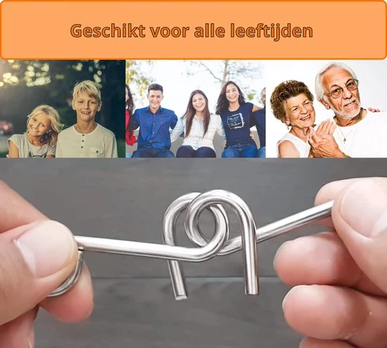 Merkloos IQ Puzzel Set - Breinbreker - IQ Puzzel 3D - Hersenkraker -IQ Puzzel Metaal - Brain Teaser - Brain Games - Brain Puzzle - Set Van 12 IQ Puzzels 5 Merkloos IQ Puzzel Set - Breinbreker - IQ Puzzel 3D - Hersenkraker -IQ Puzzel Metaal - Brain Teaser - Brain Games - Brain Puzzle - Set Van 12 IQ Puzzels - Afbeelding 3