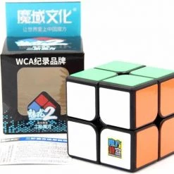 2x2 Speed Cube Zwart - Draai Kubus Puzzel - Magic Cube - Moyu Meilong