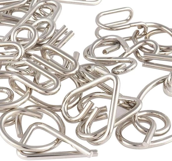 Merkloos IQ Puzzel Set - Breinbreker - IQ Puzzel 3D - Hersenkraker -IQ Puzzel Metaal - Brain Teaser - Brain Games - Brain Puzzle - Set Van 12 IQ Puzzels 6 Merkloos IQ Puzzel Set - Breinbreker - IQ Puzzel 3D - Hersenkraker -IQ Puzzel Metaal - Brain Teaser - Brain Games - Brain Puzzle - Set Van 12 IQ Puzzels - Afbeelding 4