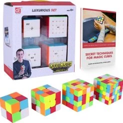 QIYI CUBE QY CUBE 4 In 1 Speed Cube Playset - 2x2 | 3x3 | 4x4 | 5x5 - Rubiks Cube Breinbreker - Incl. E-Book - Luxueuze Speedcube Giftset -Bolseeplgoed Verkoopwinkel 550x545