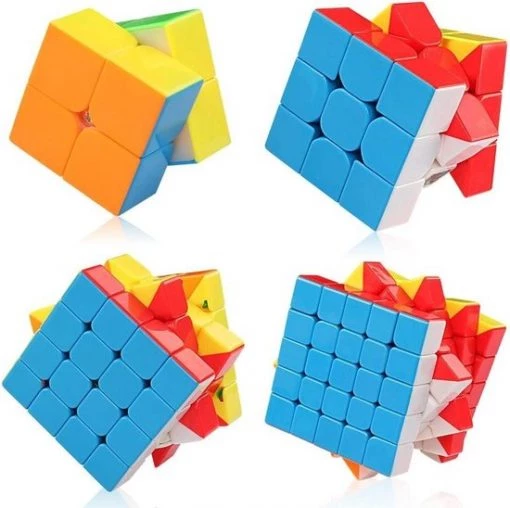 QIYI CUBE QY CUBE 4 In 1 Speed Cube Playset - 2x2 | 3x3 | 4x4 | 5x5 - Rubiks Cube Breinbreker - Incl. E-Book - Luxueuze Speedcube Giftset -Bolseeplgoed Verkoopwinkel 550x548