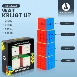 Apeiron Rubiks Cube - 2x2, 3x3, 4x4, 5x5 - Speed Cube - Set 4 In 1 - Brein Breker - SpeedCube Giftset -Bolseeplgoed Verkoopwinkel 550x550 120