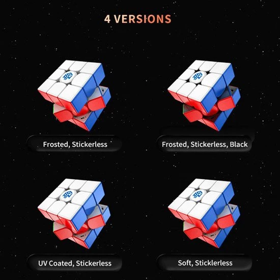 Gan 11 M Pro 3x3 - FROSTED STICKERLESS BLACK 10 Gan 11 M Pro 3x3 - FROSTED STICKERLESS BLACK - Afbeelding 8