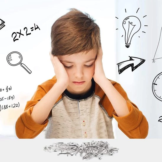 Merkloos IQ Puzzel Set - Breinbreker - IQ Puzzel 3D - Hersenkraker -IQ Puzzel Metaal - Brain Teaser - Brain Games - Brain Puzzle - Set Van 12 IQ Puzzels 8 Merkloos IQ Puzzel Set - Breinbreker - IQ Puzzel 3D - Hersenkraker -IQ Puzzel Metaal - Brain Teaser - Brain Games - Brain Puzzle - Set Van 12 IQ Puzzels - Afbeelding 6