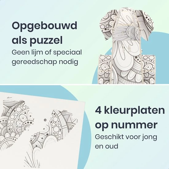 Zenyos Zennyos - 3D Puzzel - Hond - Kleurplaat - Mandala 9 Zenyos Zennyos - 3D Puzzel - Hond - Kleurplaat - Mandala - Afbeelding 7