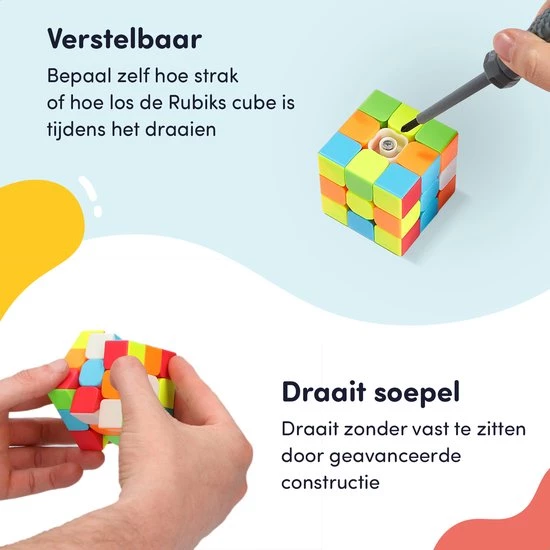 Keebies Rubiks Speed Cube Set - 3x3 / 2x2 - Pyraminx - Breinbreker - Schoencadeautjes Sinterklaas - Incl. Solver / Oplossen Handleiding - 3 Pack 5 Keebies Rubiks Speed Cube Set - 3x3 / 2x2 - Pyraminx - Breinbreker - Schoencadeautjes Sinterklaas - Incl. Solver / Oplossen Handleiding - 3 Pack - Afbeelding 3