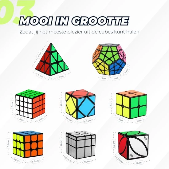 Qiyi Speed Cube - Speed Cube Set 8 Stuks - Speed Cube Giftset - Magic Cube - Kubus Puzzel - Breinbrekers - Voor Kinderen En Volwassenen 6 Qiyi Speed Cube - Speed Cube Set 8 Stuks - Speed Cube Giftset - Magic Cube - Kubus Puzzel - Breinbrekers - Voor Kinderen En Volwassenen - Afbeelding 4