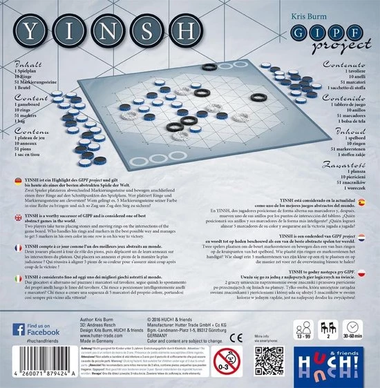 Huch And Friends 999 Games Yinsh - Breinbreker Karton Blauw 62-delig 6 Huch And Friends 999 Games Yinsh - Breinbreker Karton Blauw 62-delig - Afbeelding 4