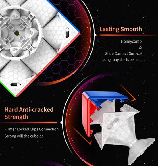 Gan 11 M Pro 3x3 - FROSTED STICKERLESS BLACK 8 Gan 11 M Pro 3x3 - FROSTED STICKERLESS BLACK - Afbeelding 6