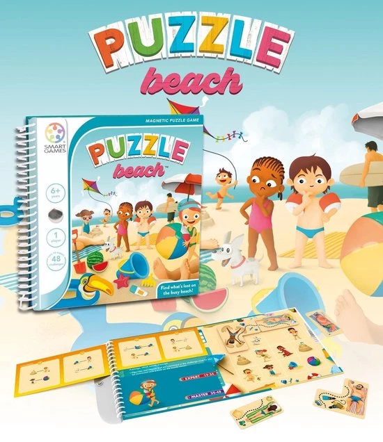 SmartGames - Puzzle Beach - Magnetische Breinbreker - 48 Uitdagingen 6 SmartGames - Puzzle Beach - Magnetische Breinbreker - 48 Uitdagingen - Afbeelding 4