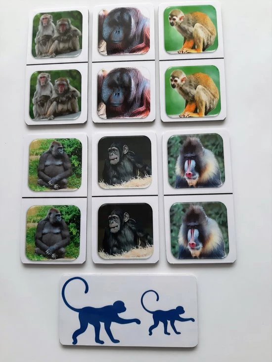 Nevospel Denkspel Voor Mensen Met Dementie FotoDomino Apen 4 Nevospel Denkspel Voor Mensen Met Dementie FotoDomino Apen - Afbeelding 2