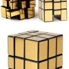Merkloos 2 Keer Gouden Kubus Breinbreker. Draaipuzzel Goud 2 Stuks 5,7 X 5,7 X 5,7 Cm