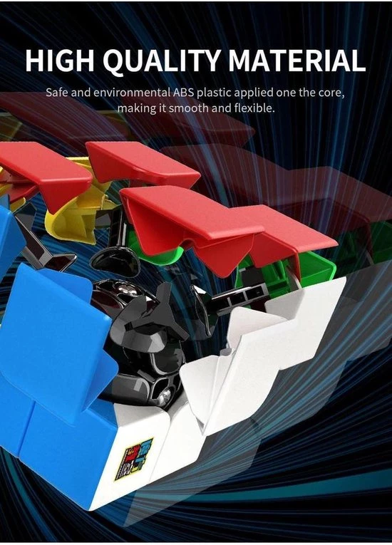 2x2 Speed Cube Zwart - Draai Kubus Puzzel - Magic Cube - Moyu Meilong 6 2x2 Speed Cube Zwart - Draai Kubus Puzzel - Magic Cube - Moyu Meilong - Afbeelding 4