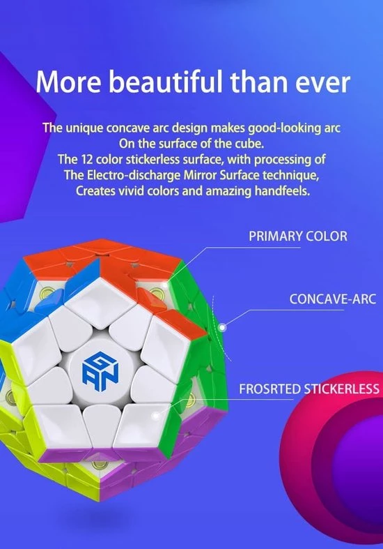 GAN Megaminx M Speed Cube Magnetisch - Stickerless - Draai Kubus Puzzel - Magic Cube 12 GAN Megaminx M Speed Cube Magnetisch - Stickerless - Draai Kubus Puzzel - Magic Cube - Afbeelding 10